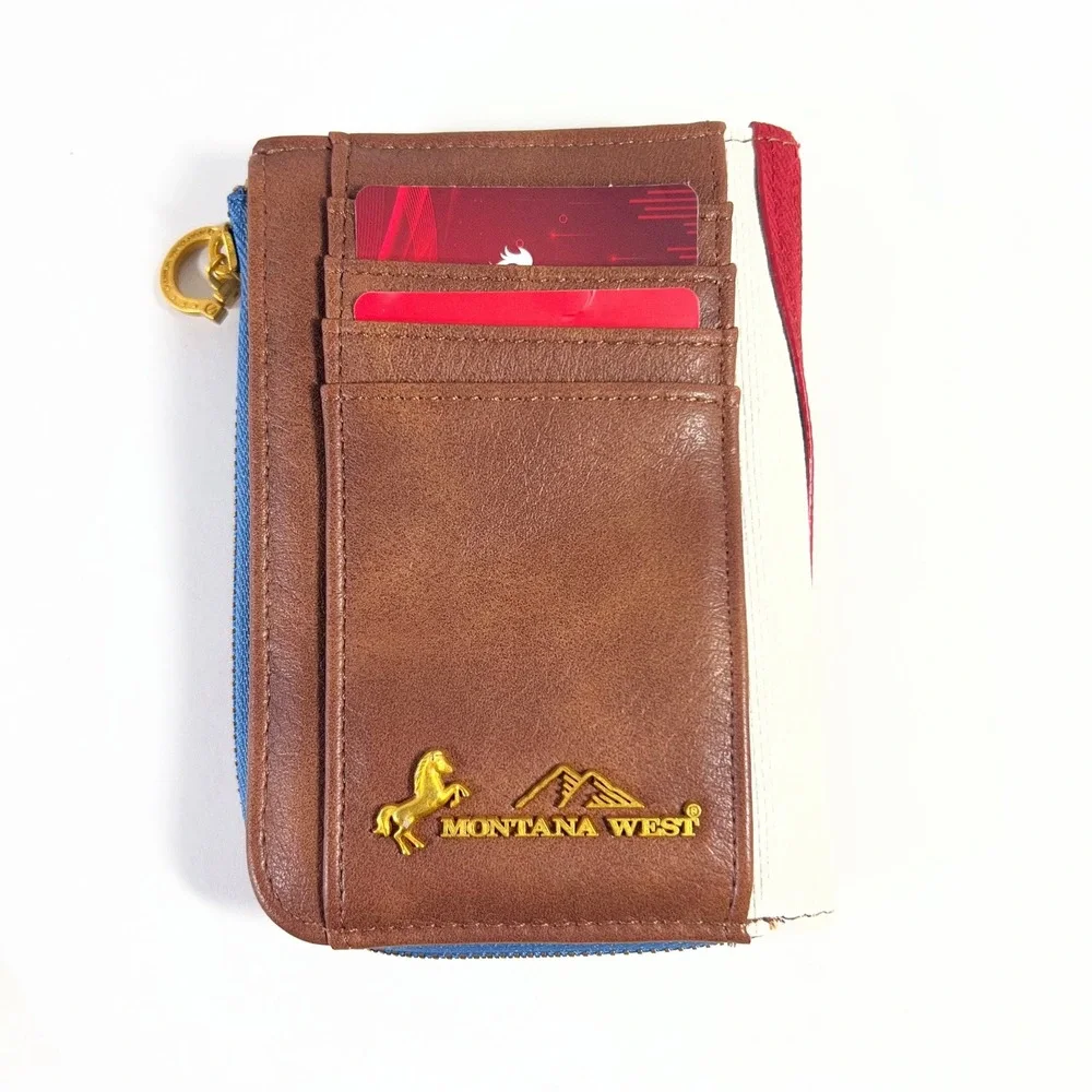 Montana West American Flag Wallet Card Case Red White Blue NWT